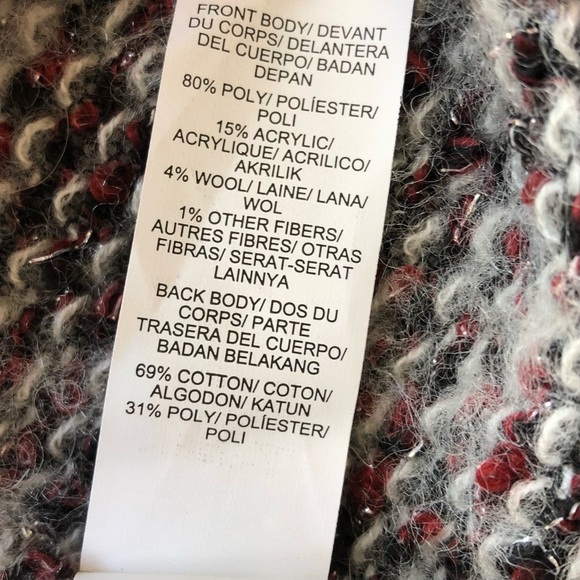 Lucky Brand Boho Cardigan Sweater Jacket Open Front Wool Blend Chunky Knit - Picture 11 of 12